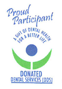 The image features a logo with text that reads  PROUD PARTICIPANT,  followed by a message about dental health, and includes a graphic of a toothbrush and a leaf.